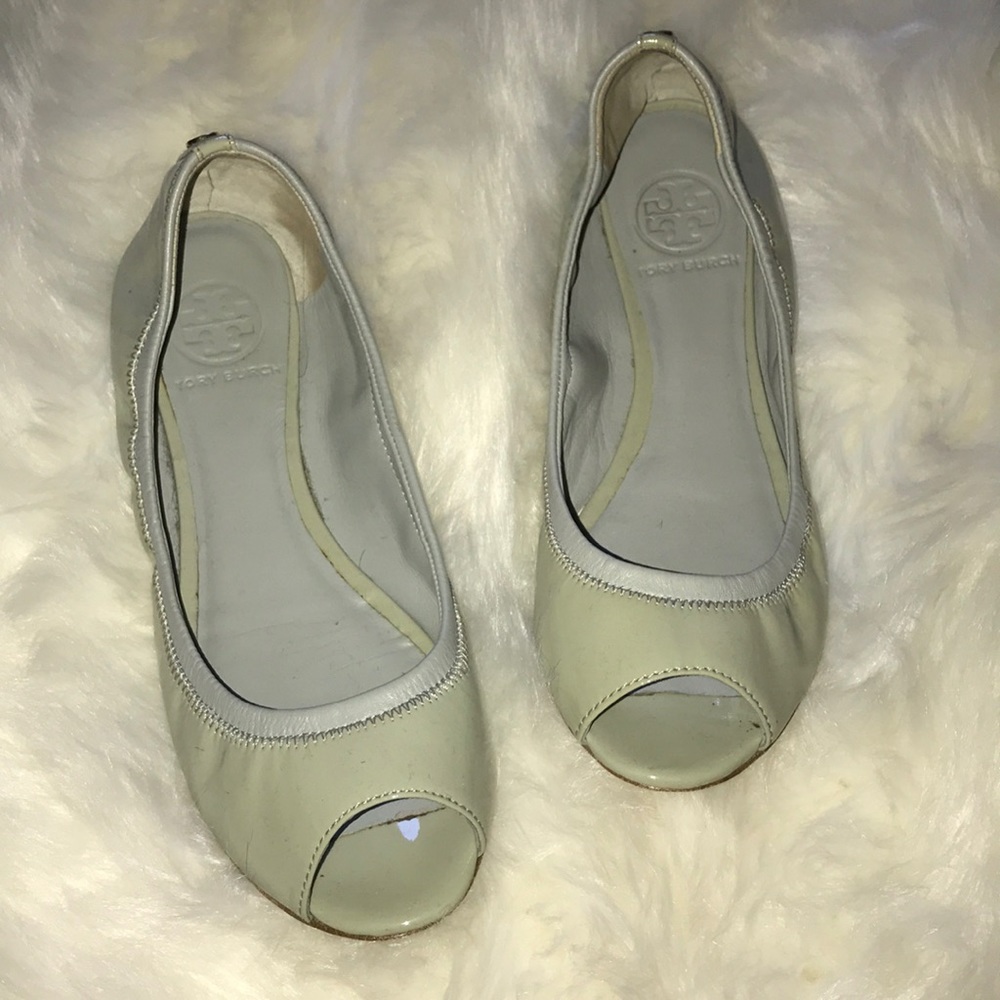 Baby blue Tory Burch flats